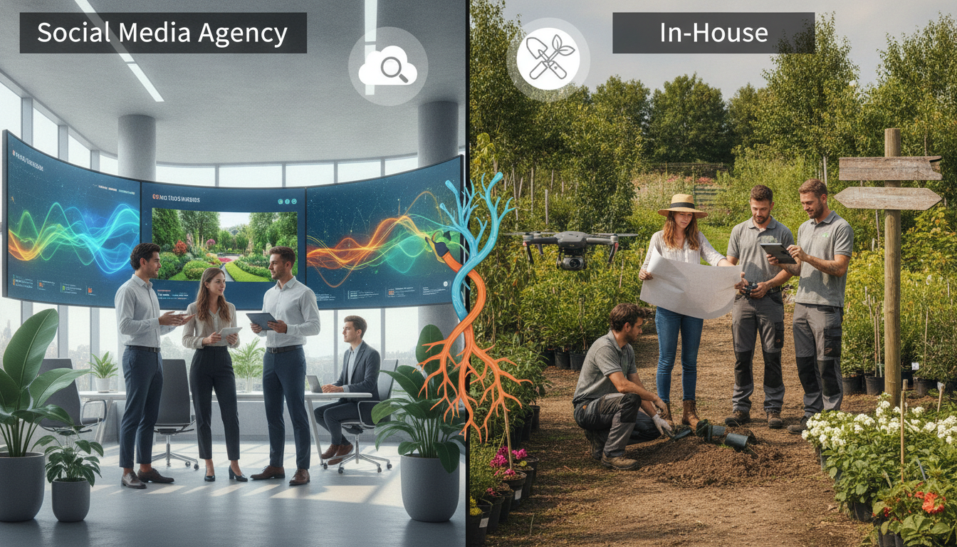 How to Decide Between a Social Media Agency and In-House Team for Landscaping Success