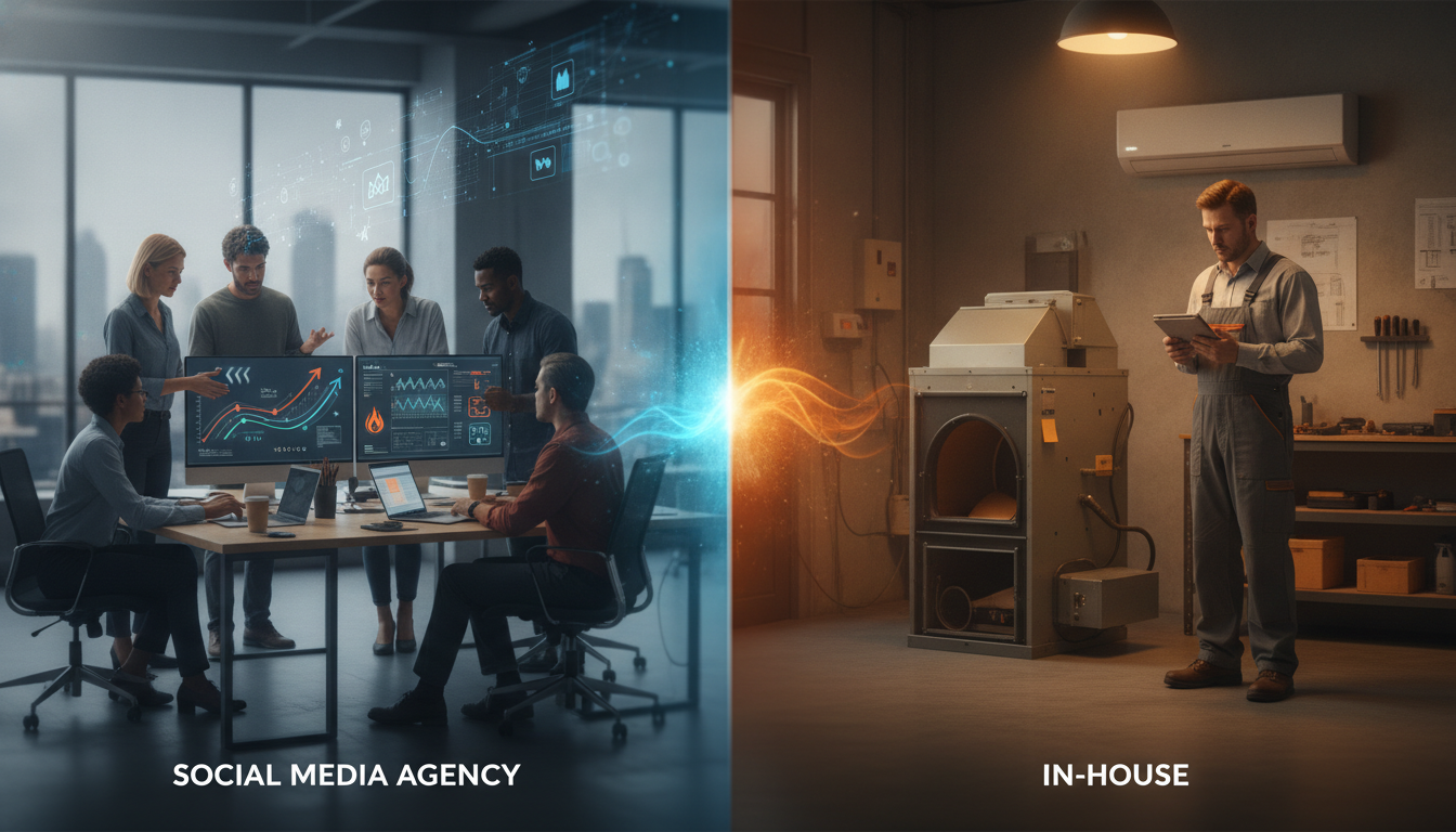 How to Decide Between a Social Media Agency and In-House Team for Your Heating and Cooling Business